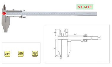 calibrador a vernier del acero inoxidable de 0m m – de 500m m con estilo de la semilla y mandíbulas estándar